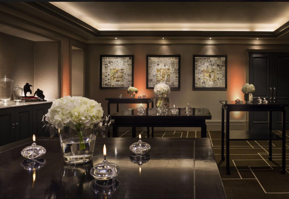 Elegant event space at Rosewood London with floral decor, perfect for networking or celebrations.