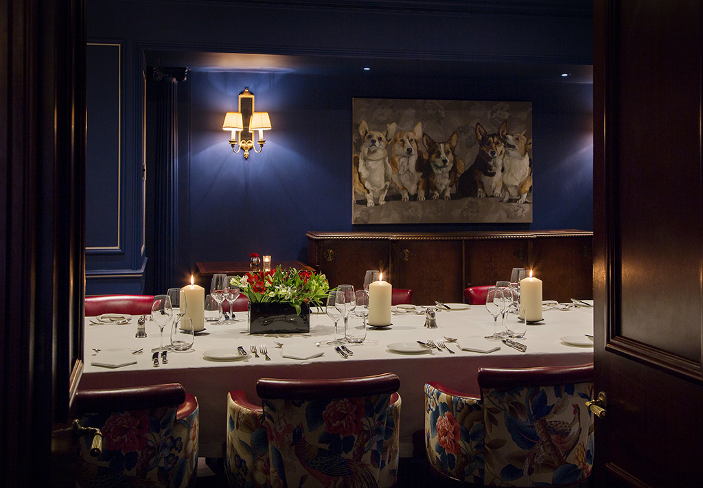 Elegant dining room at The Stafford London, ideal for corporate dinners and intimate gatherings.