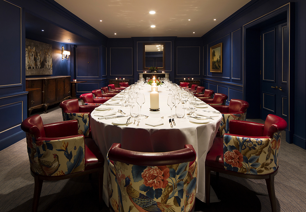 Elegant private dining room at The Stafford London, ideal for corporate meetings and gatherings.