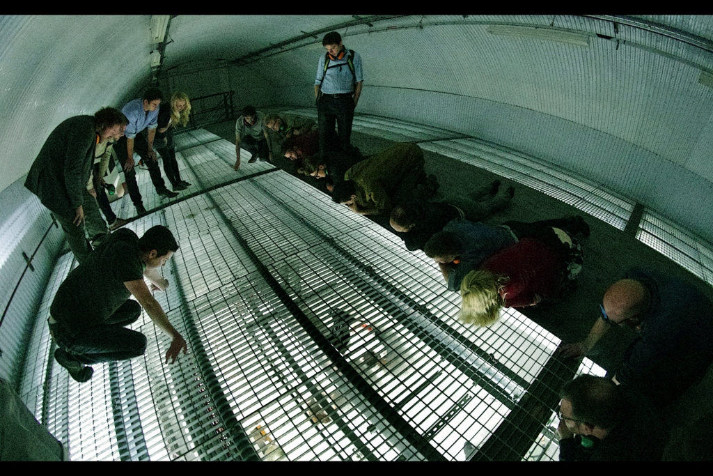 The Mezzy One in The Vaults: unique event venue with grated floor for immersive experiences.