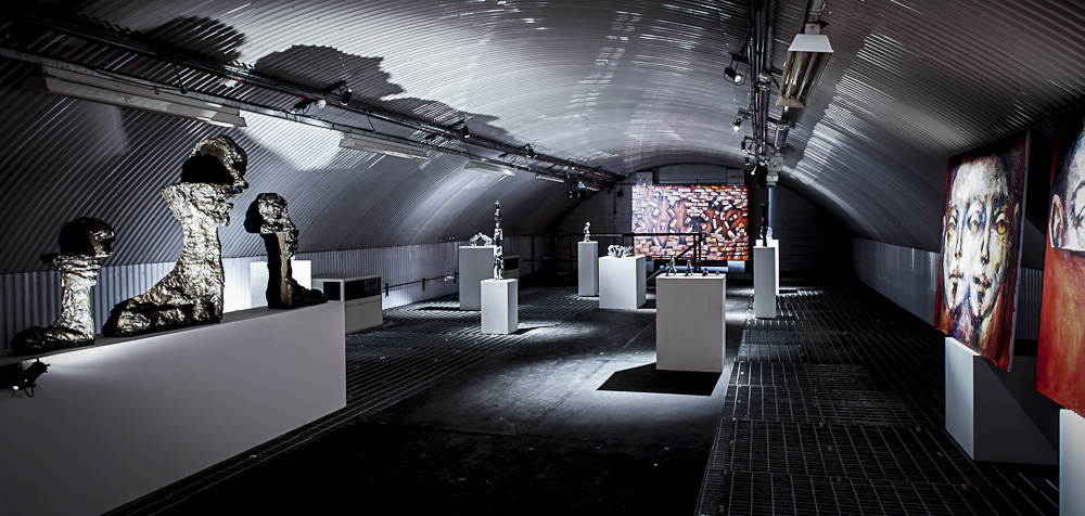 Contemporary art space with sculptural installations for exhibitions and corporate events.