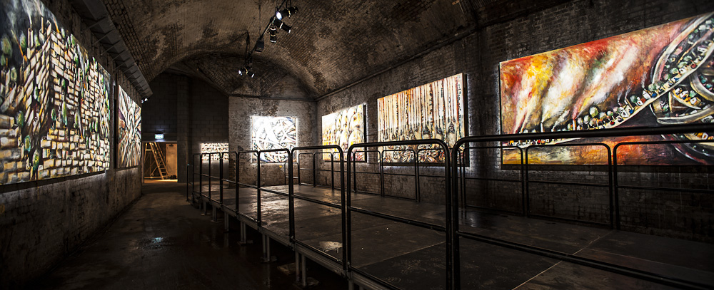 The Long Wet One venue with exposed brick, ideal for art exhibitions and corporate events.