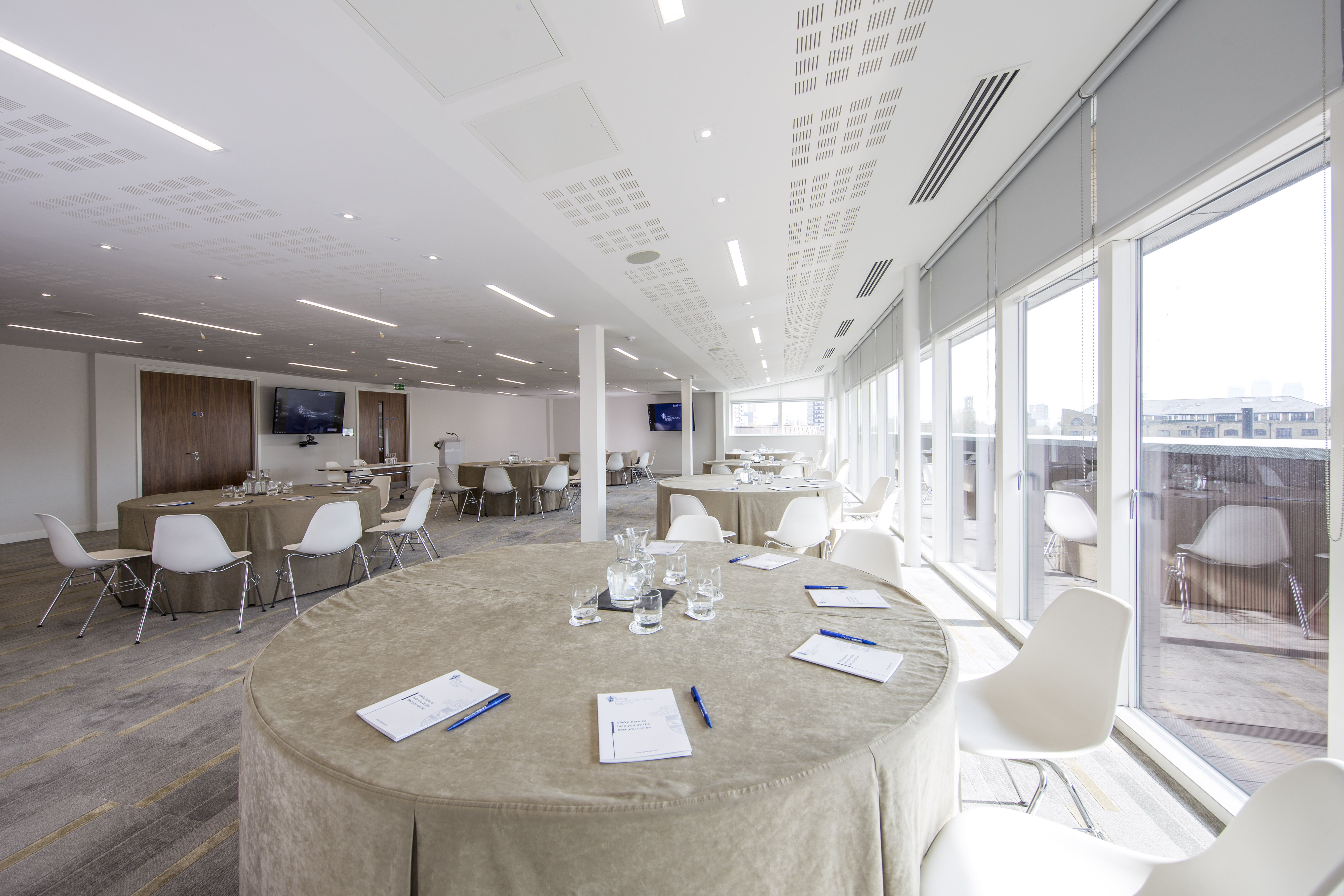Modern meeting space at The Royal Pharmaceutical Society, ideal for workshops and presentations.