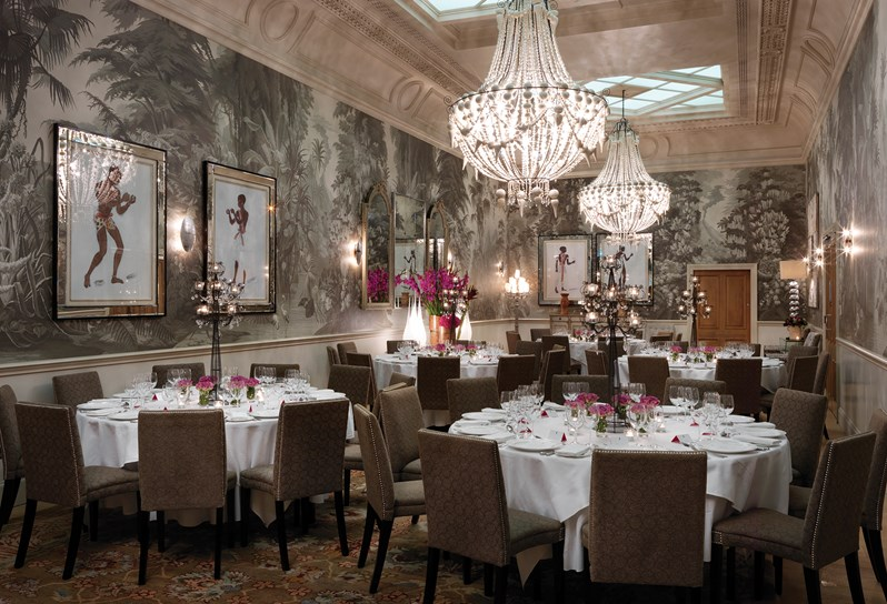 Elegant dining space at Haymarket Hotel, ideal for corporate dinners and upscale events.