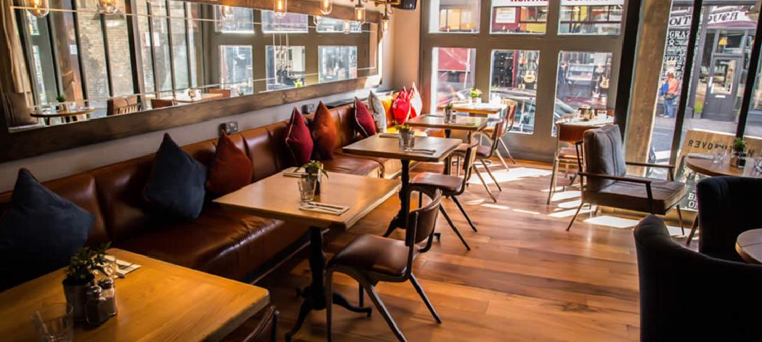 Stylish restaurant interior for intimate gatherings and corporate meetings in Leeds.