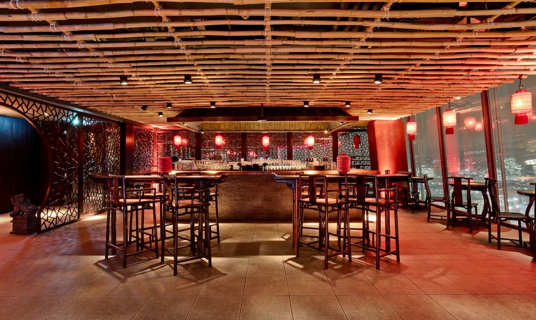 Stylish Shanghai bar in Hutong with bamboo decor, ideal for networking events and receptions.