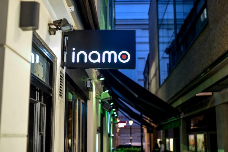 Modern Inamo Covent Garden restaurant exterior, ideal for corporate events and gatherings.
