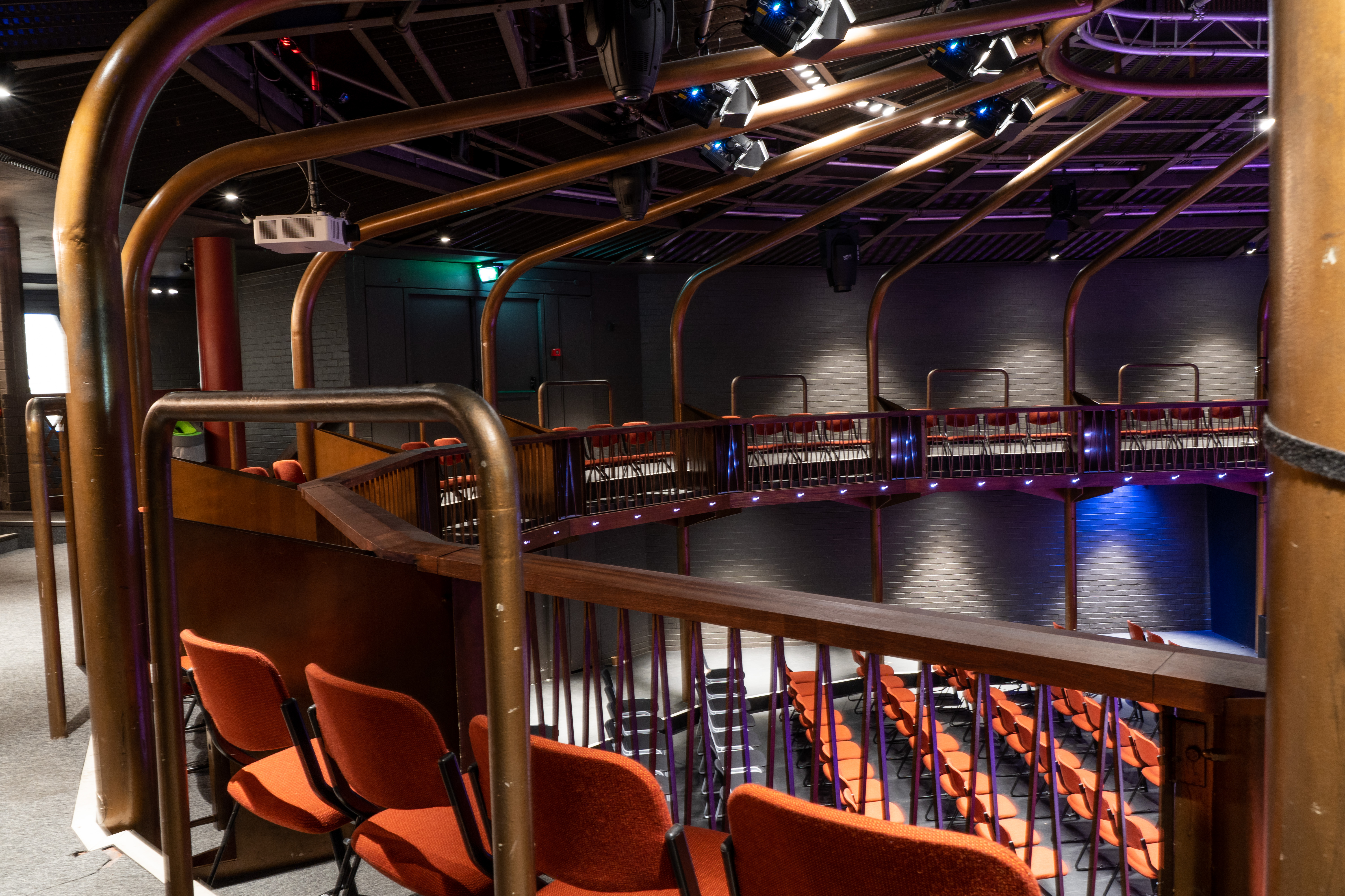 Theatre in The Albany: modern event space with tiered seating for performances and meetings.