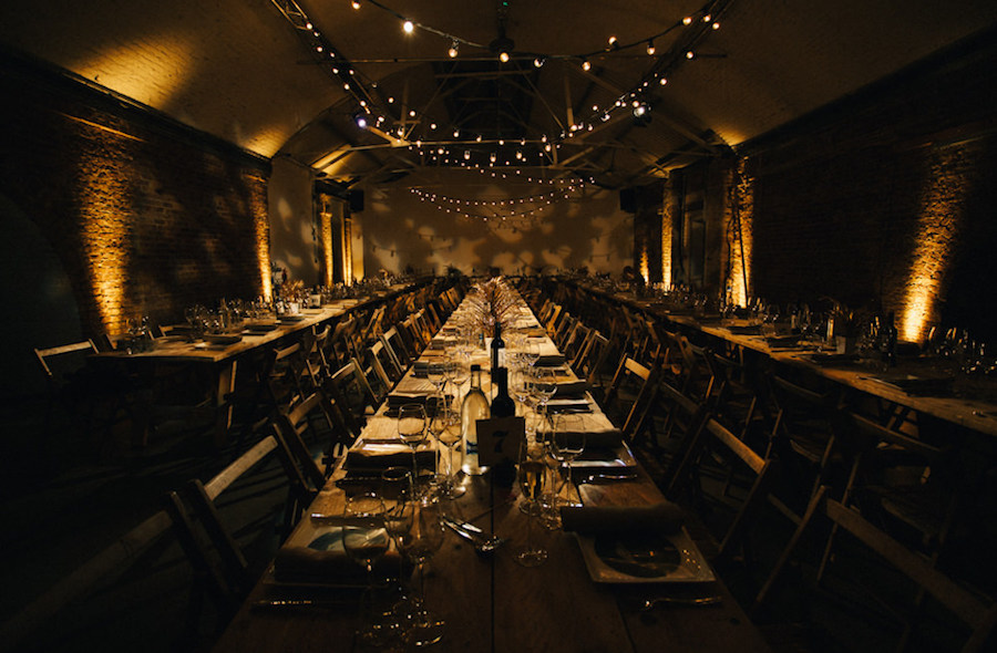 Elegant dining table in Shoreditch Studios, perfect for corporate events and celebrations.