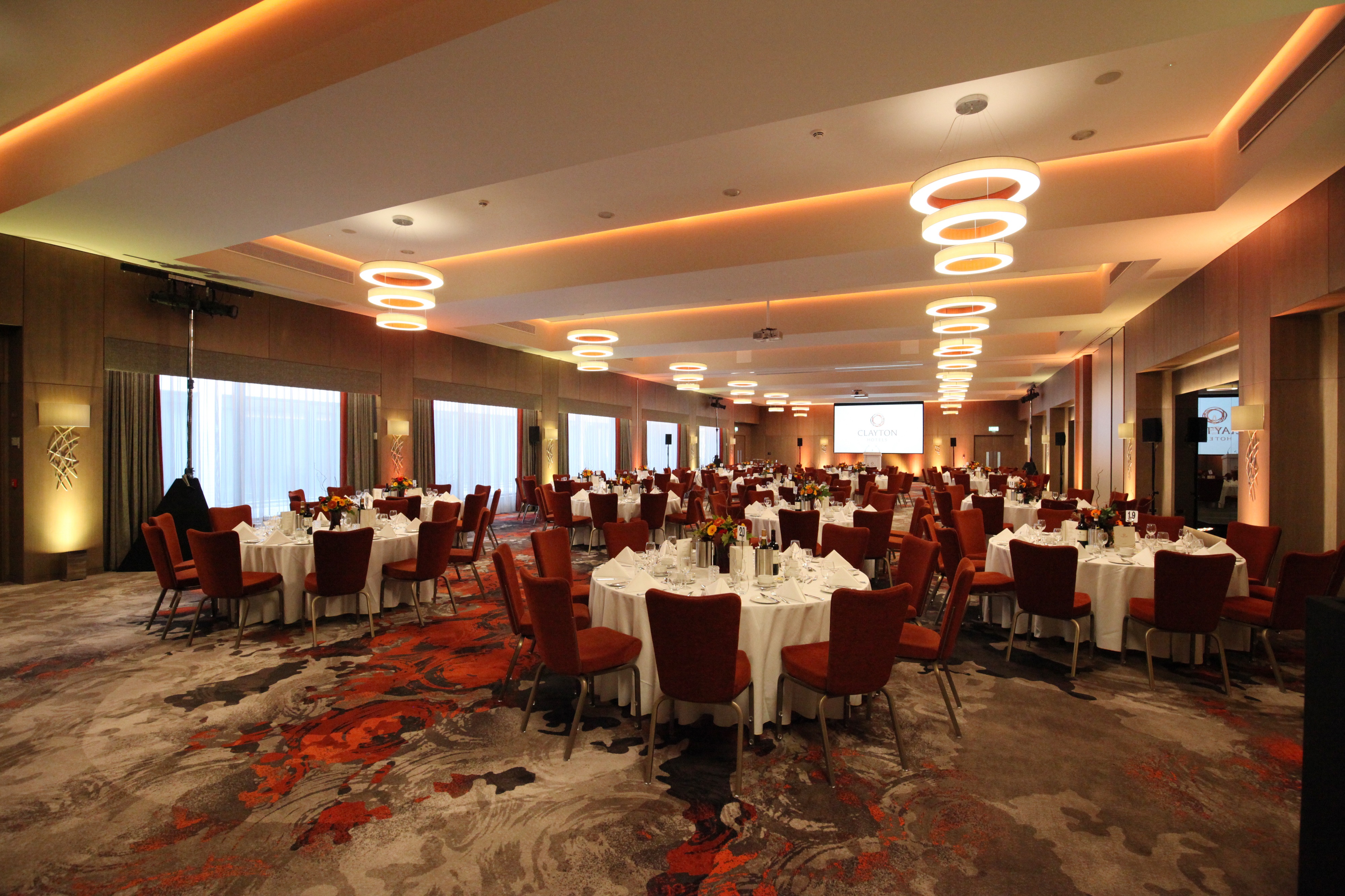 Chiswick Ballroom at Clayton Hotel, elegant event space for corporate gatherings.