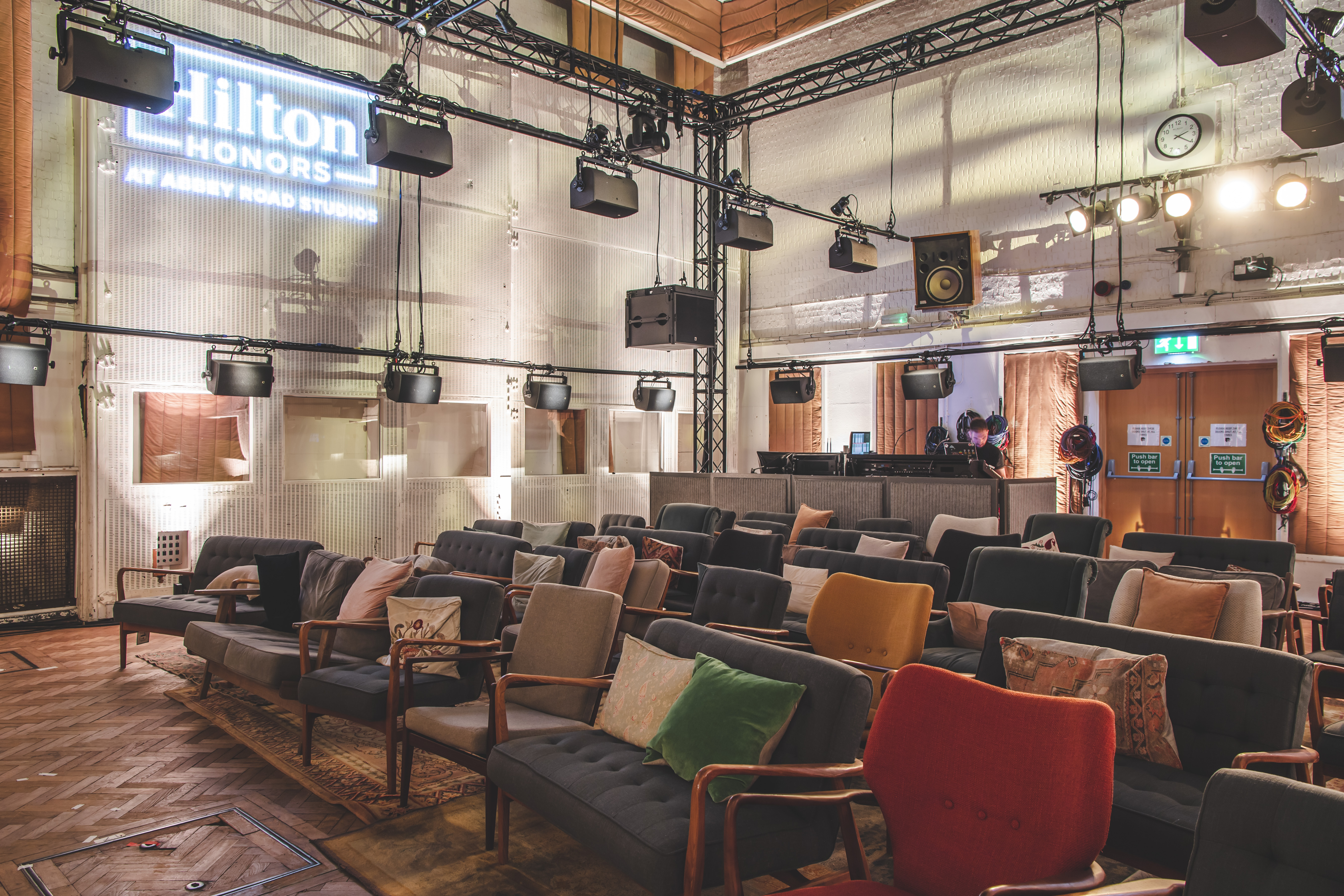 Abbey Road Studios Studio Two event space with cozy seating for corporate gatherings.