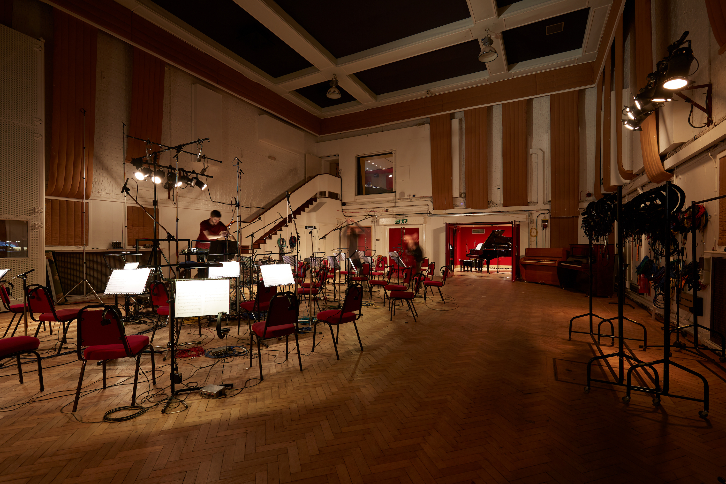 Spacious Abbey Road Studio Two with polished floor, ideal for concerts and meetings.
