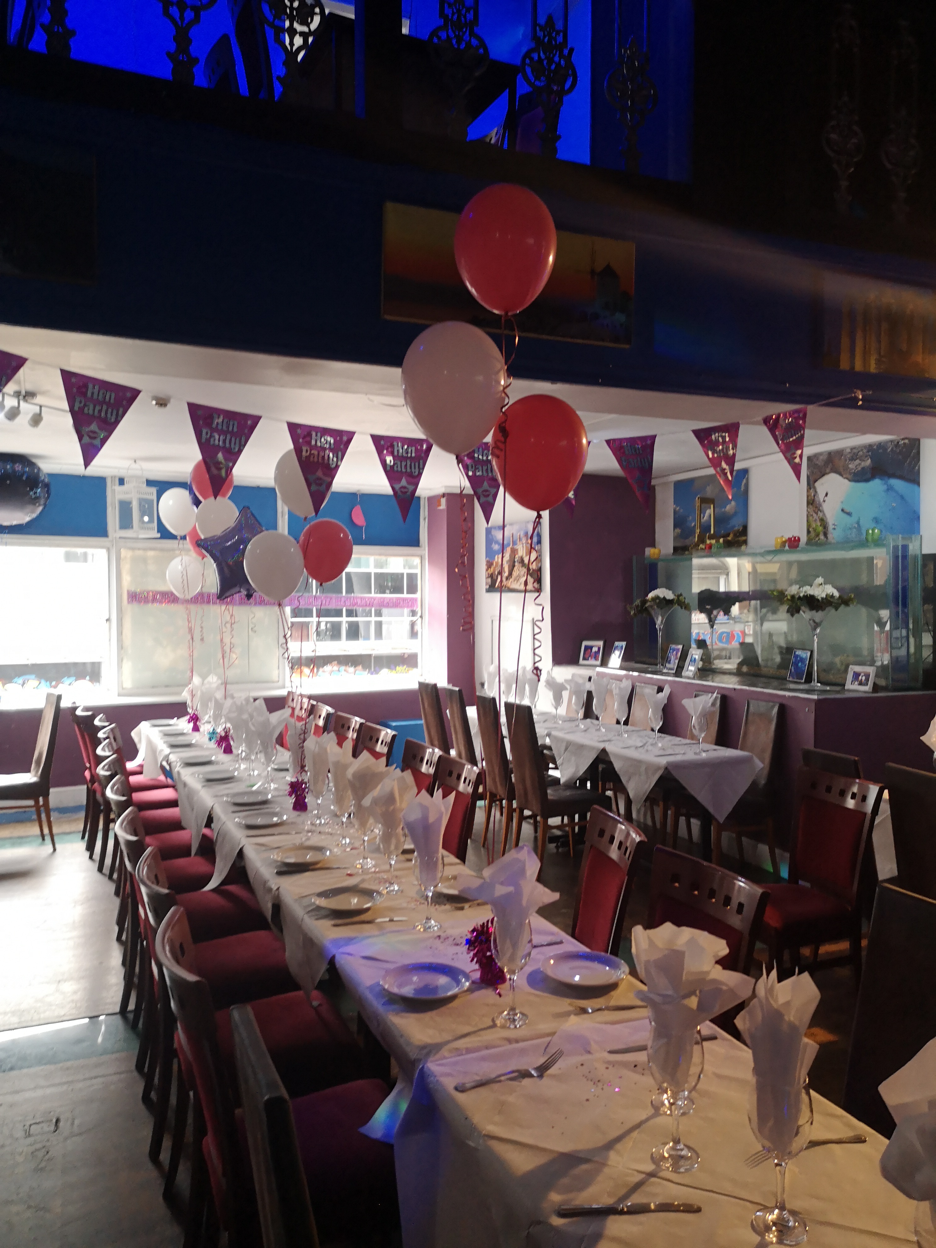 Elegant event space in Santorini Restaurant, perfect for birthdays and anniversaries.