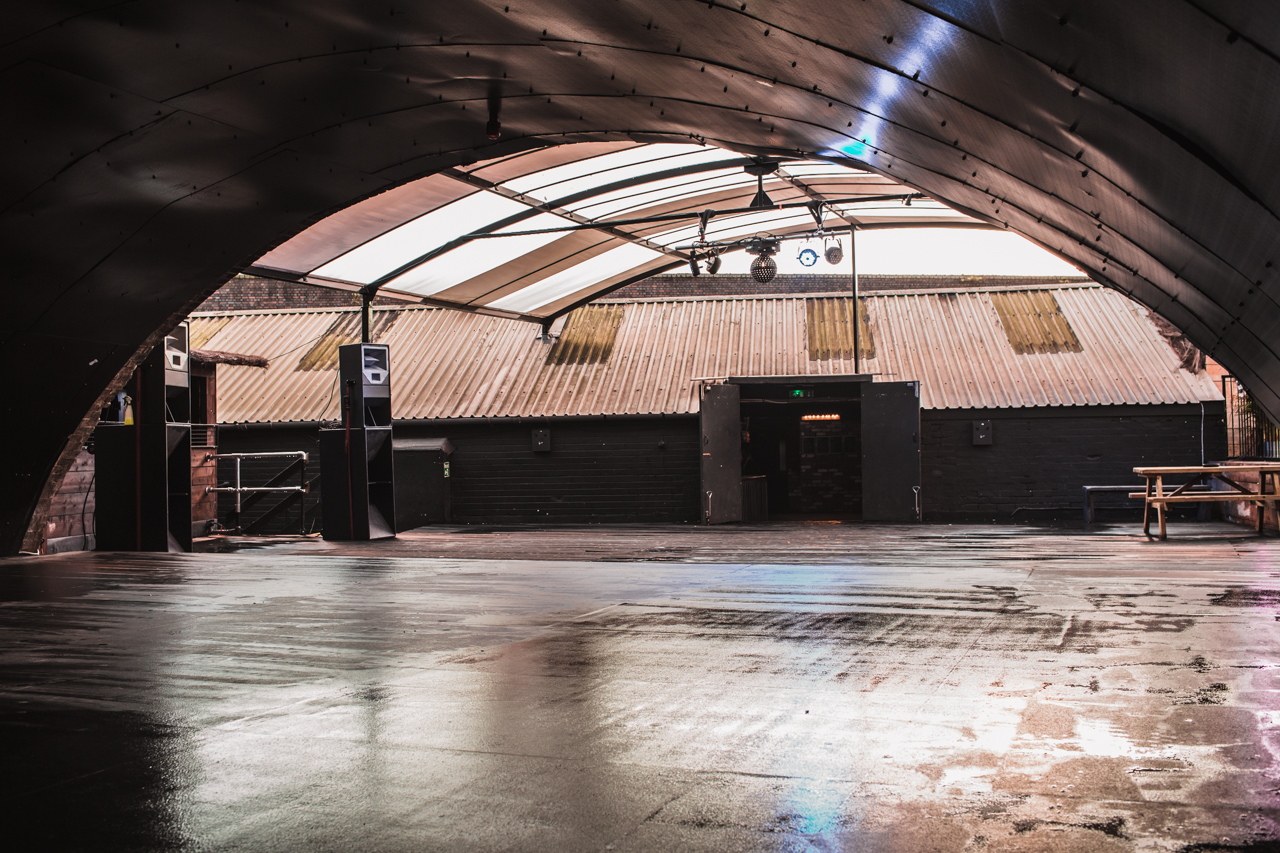 Roof Terrace at The Rainbow Venues, spacious industrial event space for live performances.