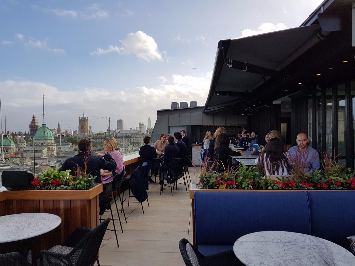 Stylish rooftop venue at The Trafalgar St. James, perfect for networking events and receptions.