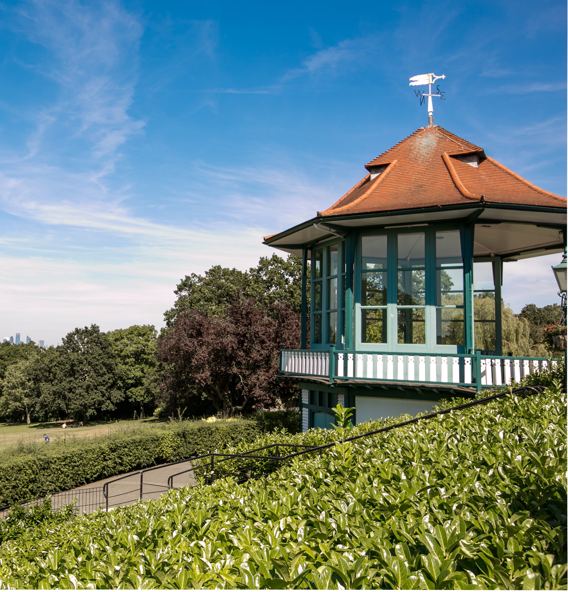 Bandstand gazebo in Horniman Museum, perfect for outdoor weddings and events.