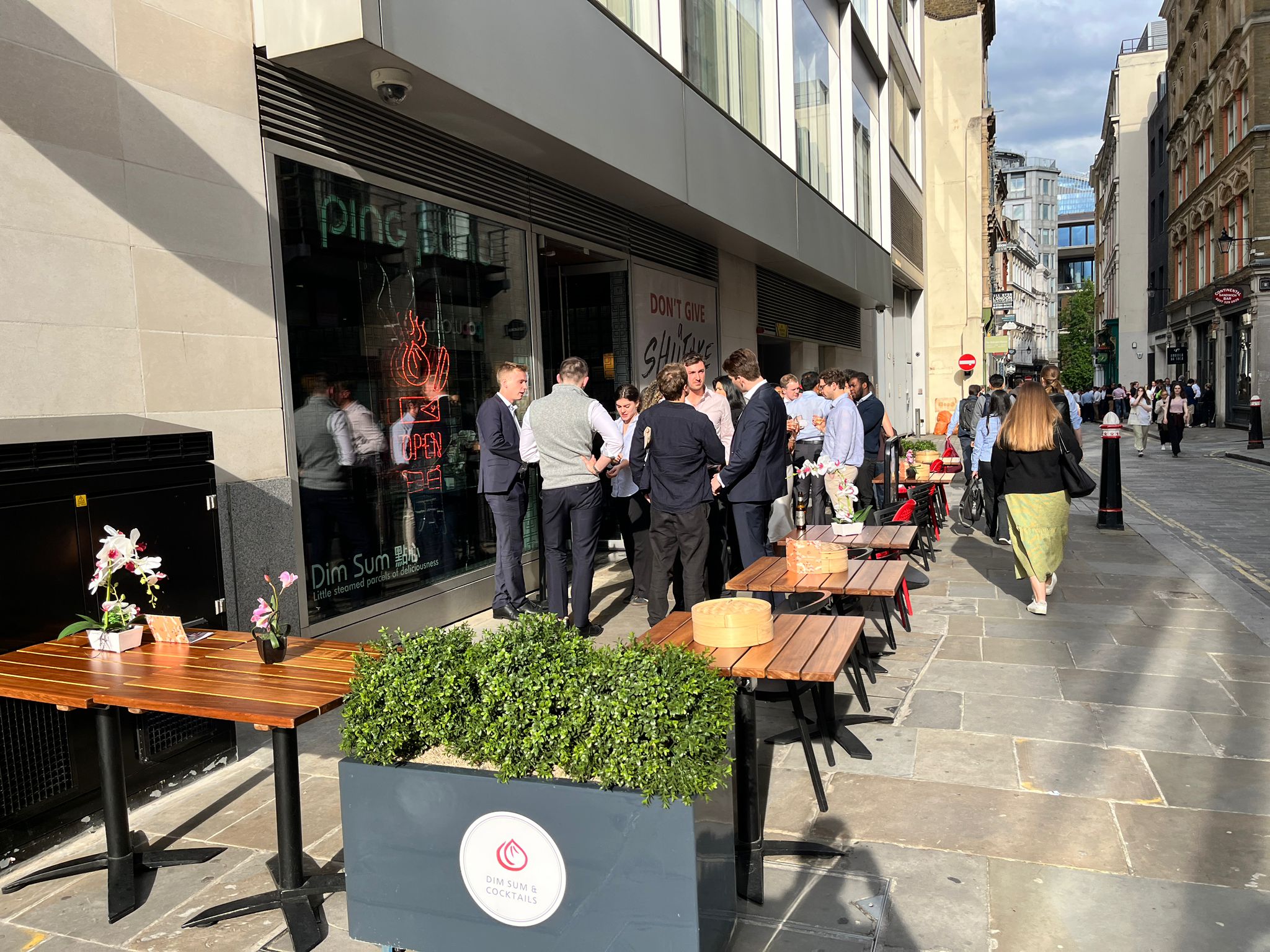 Outdoor bar area at Ping Pong Bow Bell's House, perfect for networking events.
