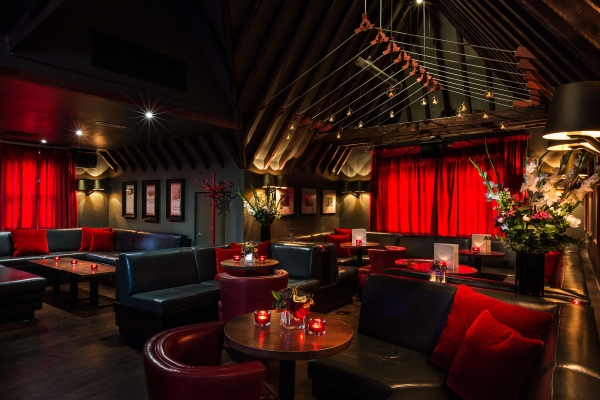 Private dining room at Alberts Club, cozy venue for upscale events and gatherings.