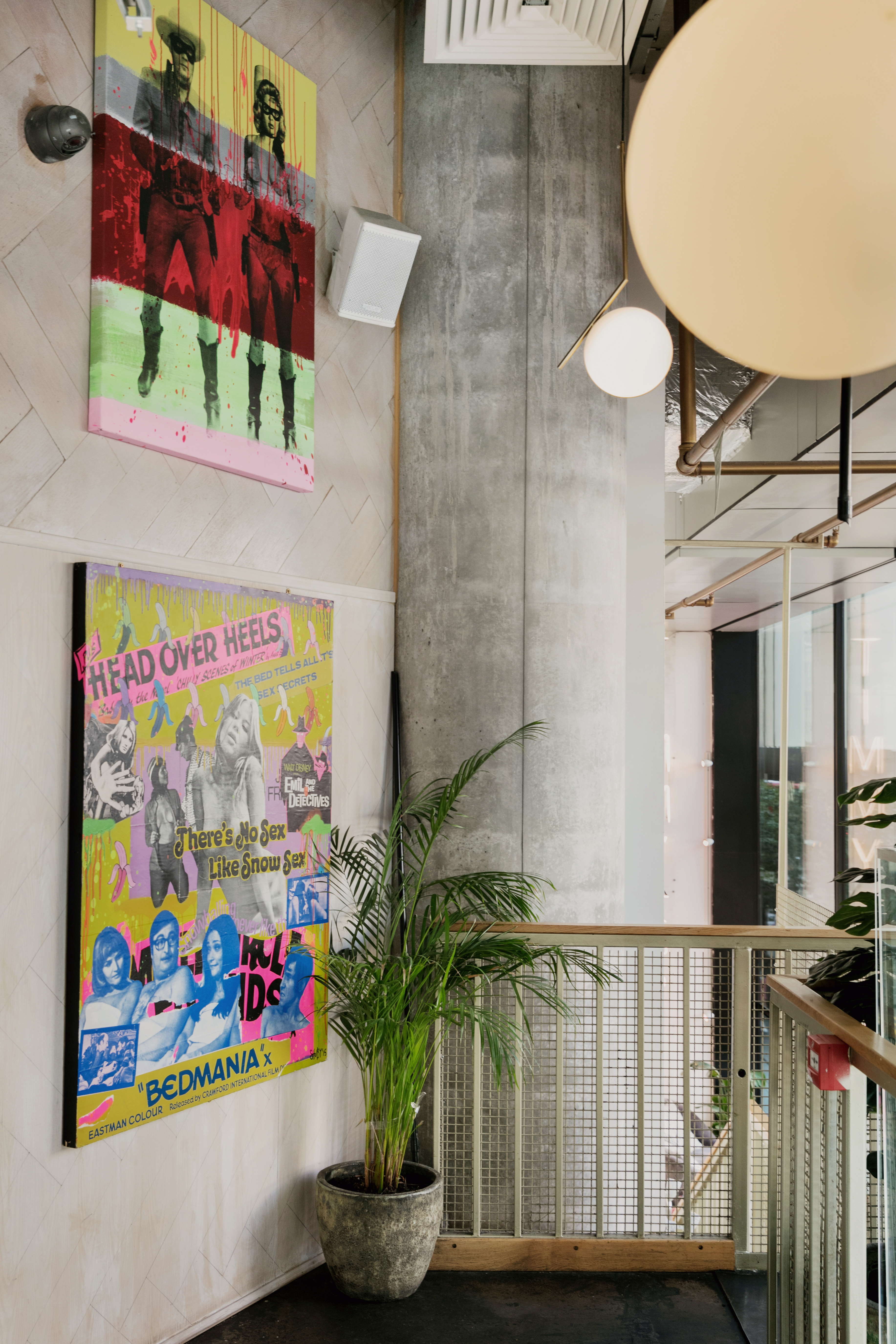 Vibrant event space with colorful artwork at Complete Venue Hire, Timmy Green.