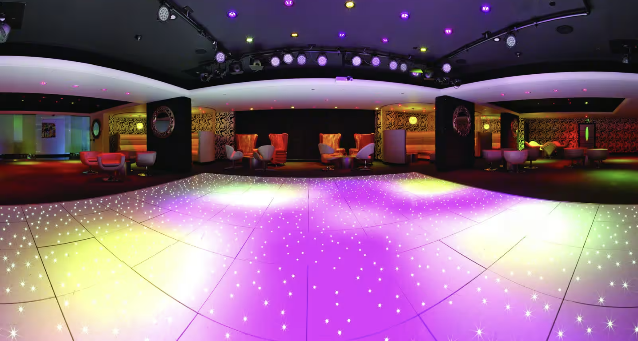 Vibrant event space at Club X, Leonardo Royal Hotel, ideal for parties and corporate events.