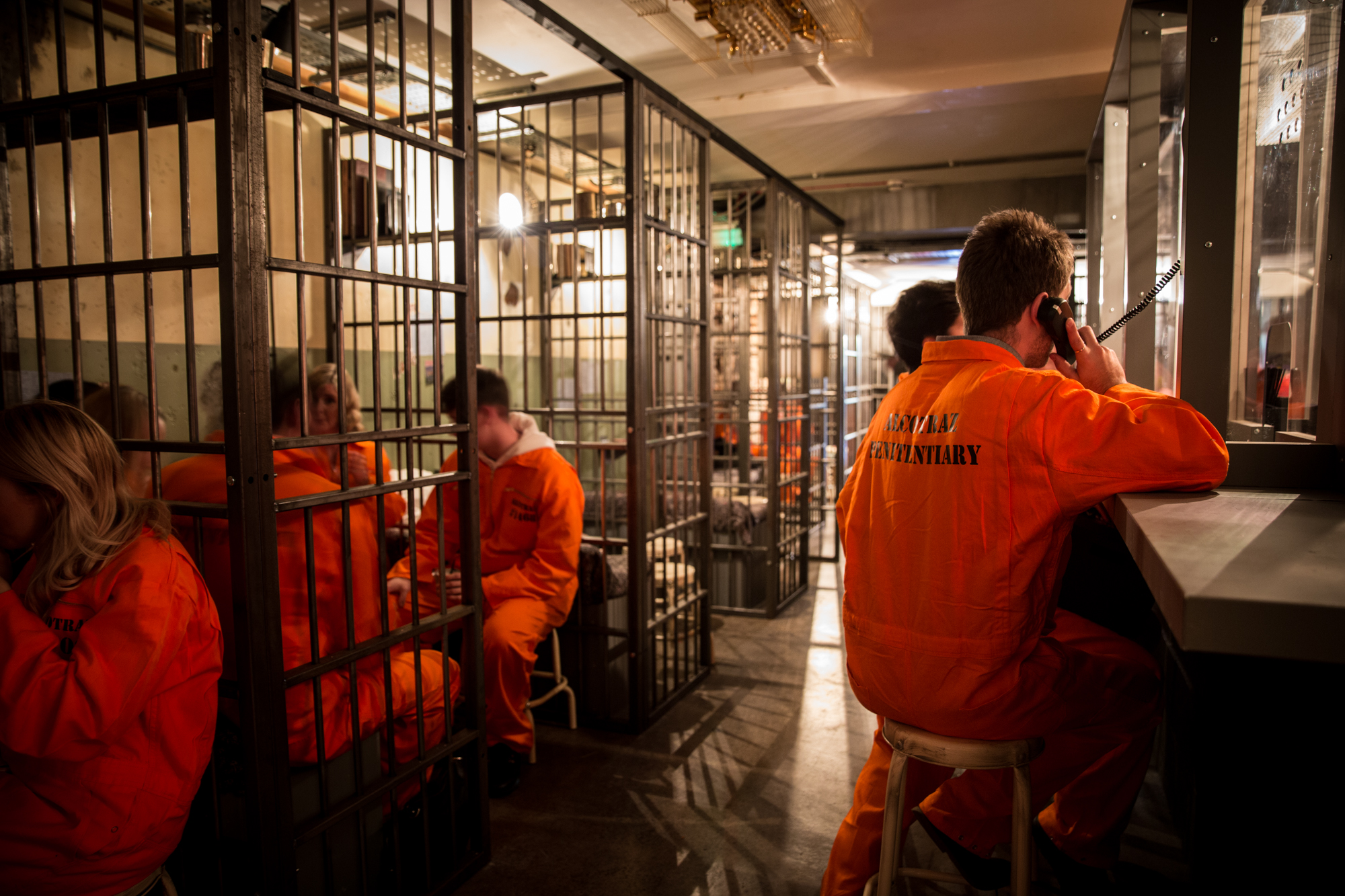 Alcotraz Prison Cocktail Bar: immersive team-building event in prison-themed venue.
