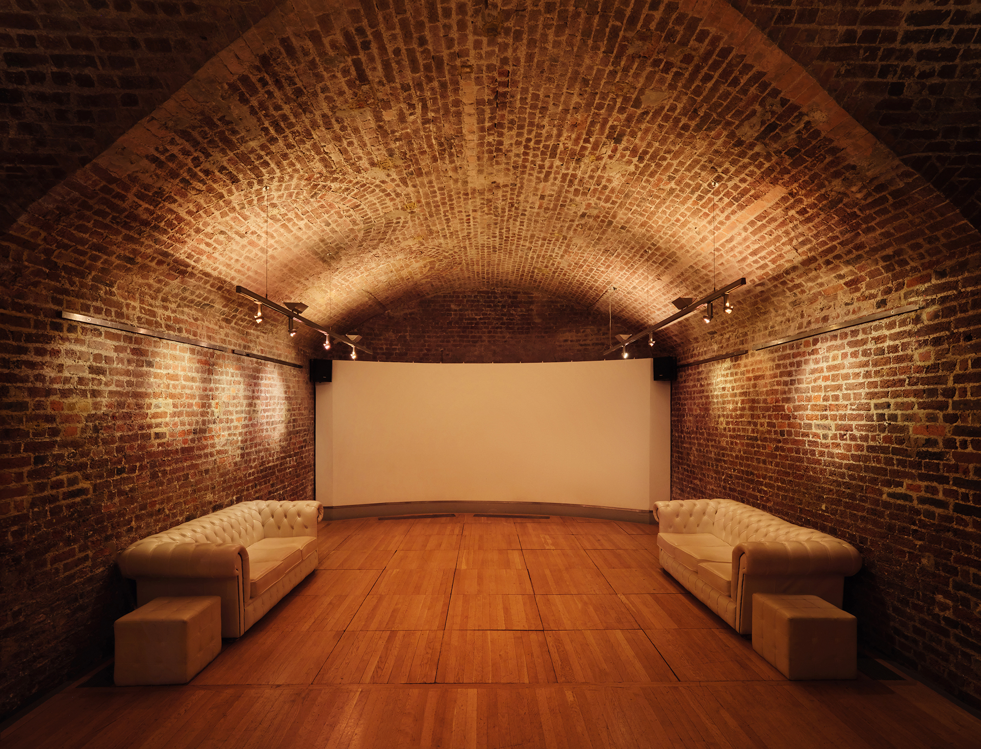 Christmas party venue with unique brick arch ceiling, ideal for corporate and social events.
