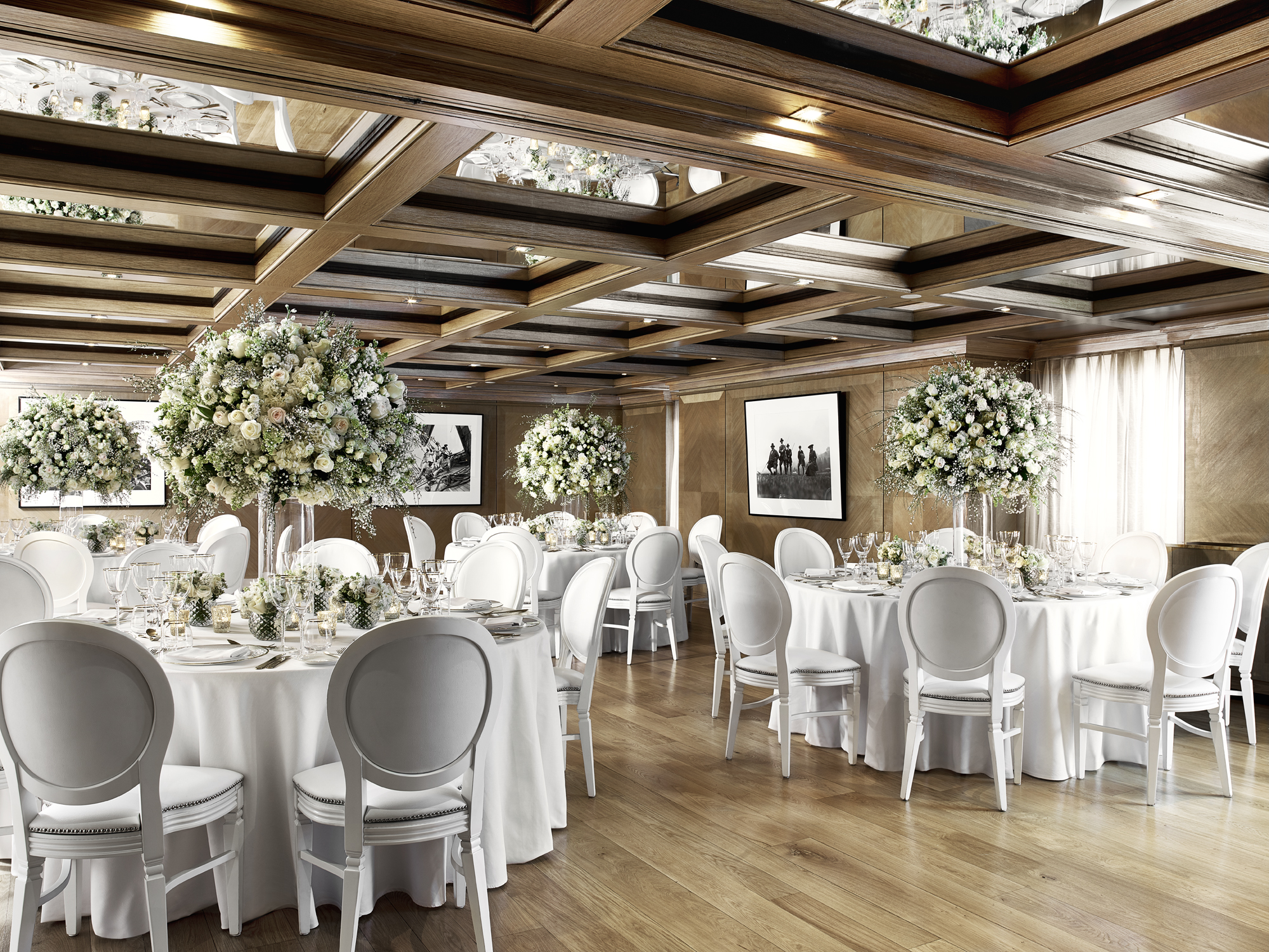 Elegant Maple Room at The Connaught, perfect for weddings and corporate events.