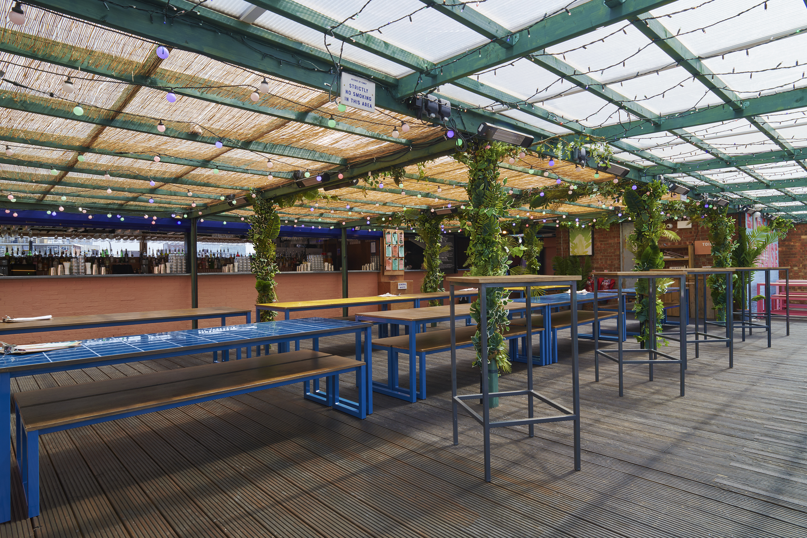 Full venue hire at Bar Elba: Rooftop event space with panoramic city views for corporate parties.