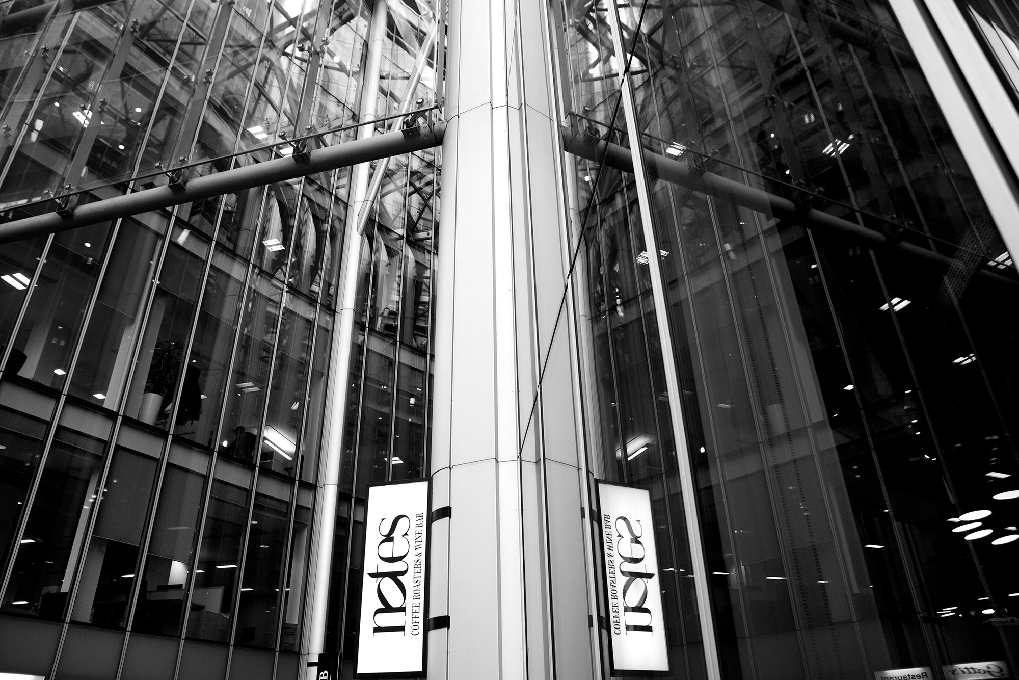 Modern glass venue at Notes Moorgate, ideal for corporate events and conferences.