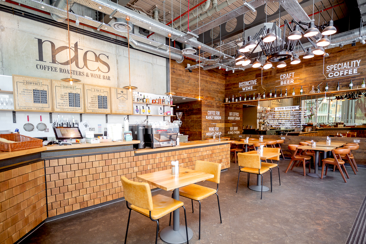 Modern coffee bar in Notes Victoria, perfect for networking events and casual meetings.