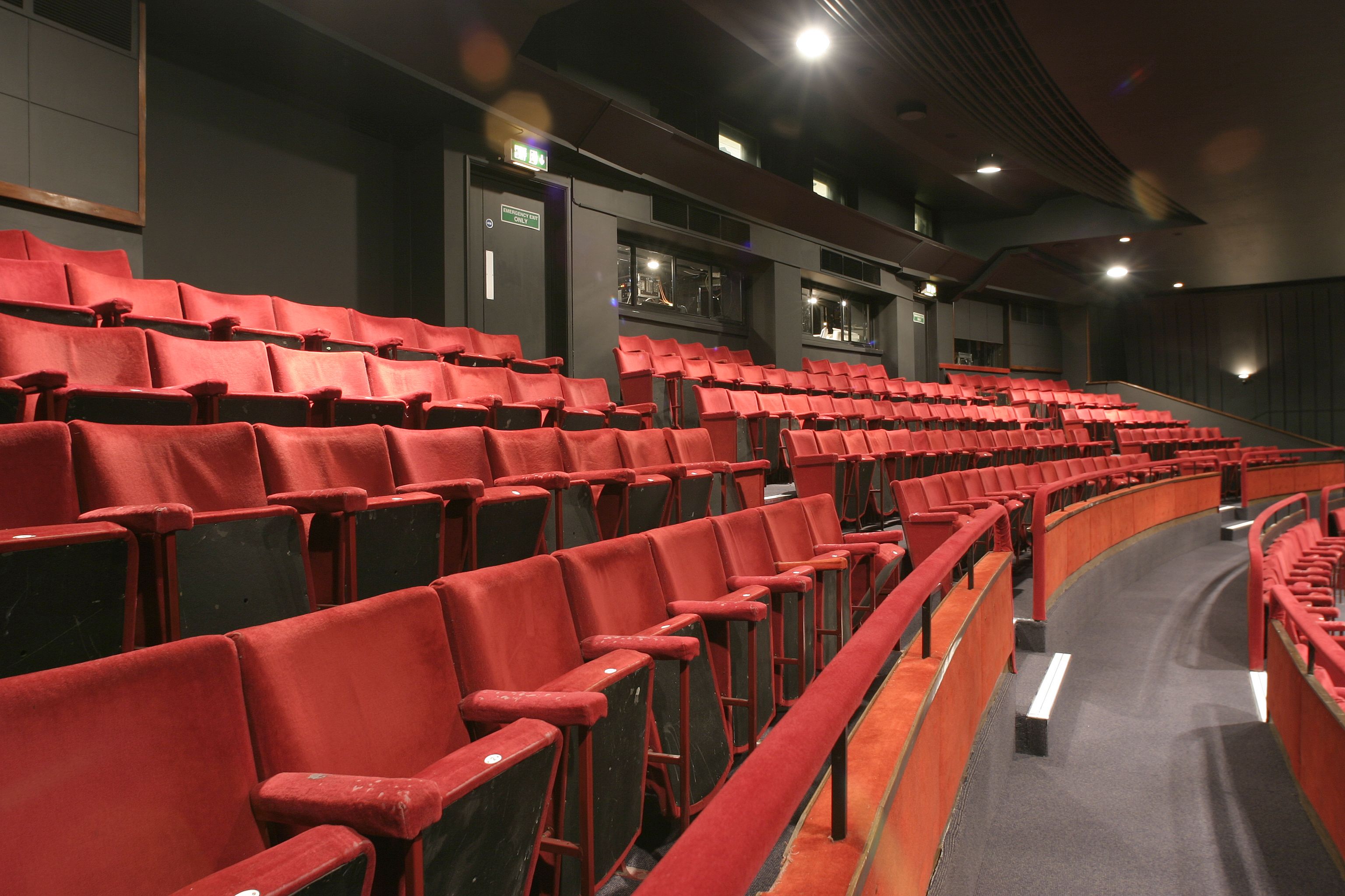 Peacock Theatre with plush red seating, ideal for performances and events.