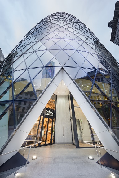 Modern geometric venue in Notes Gherkin, perfect for corporate events and meetings.