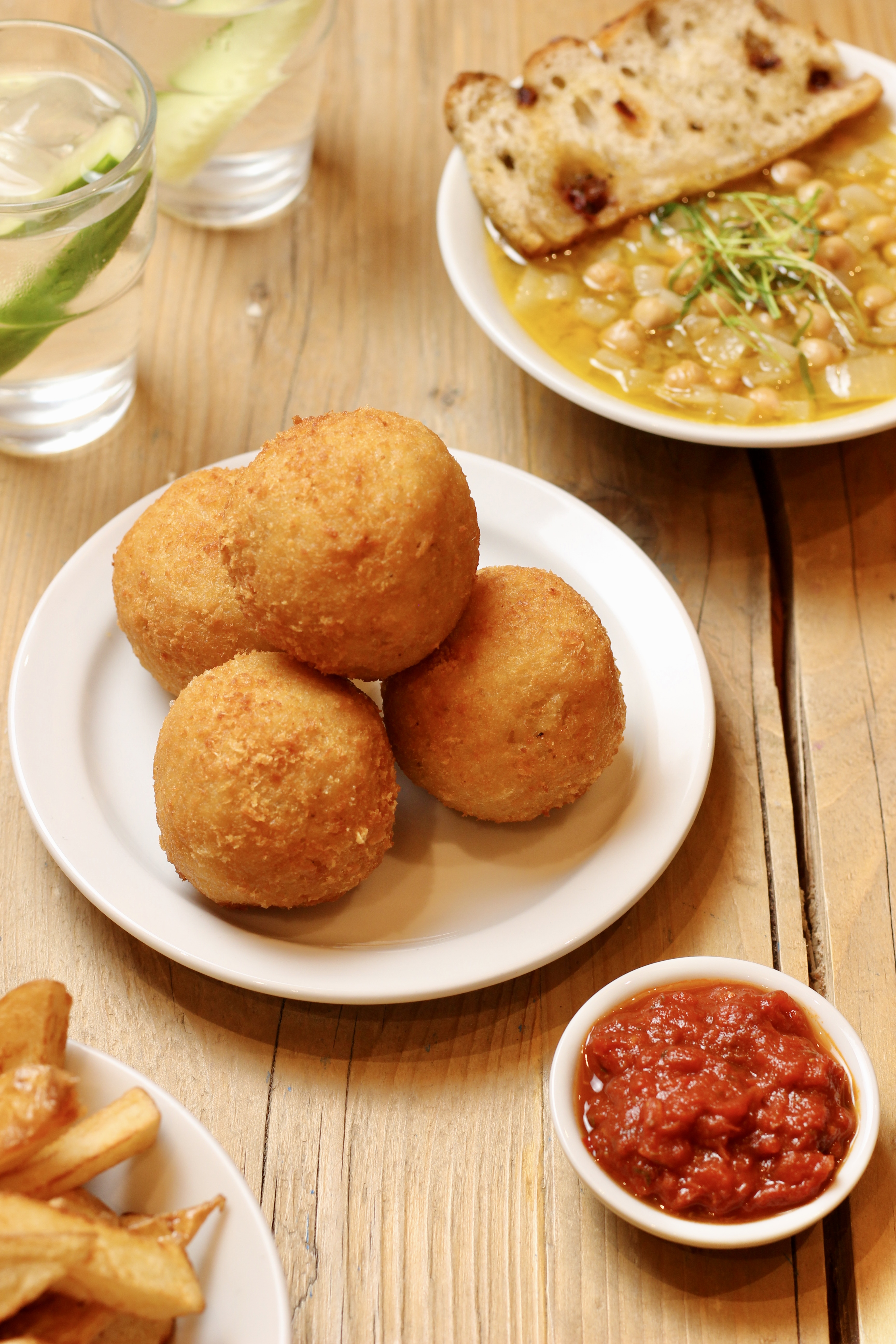 Crispy golden appetizer balls for event catering and buffet displays.