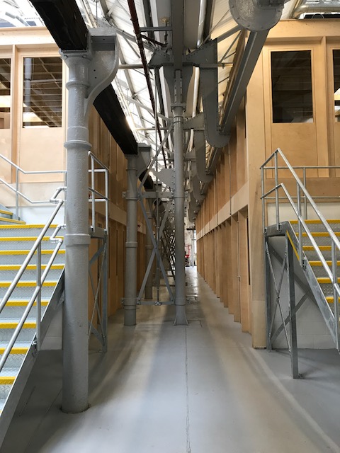 Spacious industrial corridor in Craft Central, perfect for creative events and exhibitions.