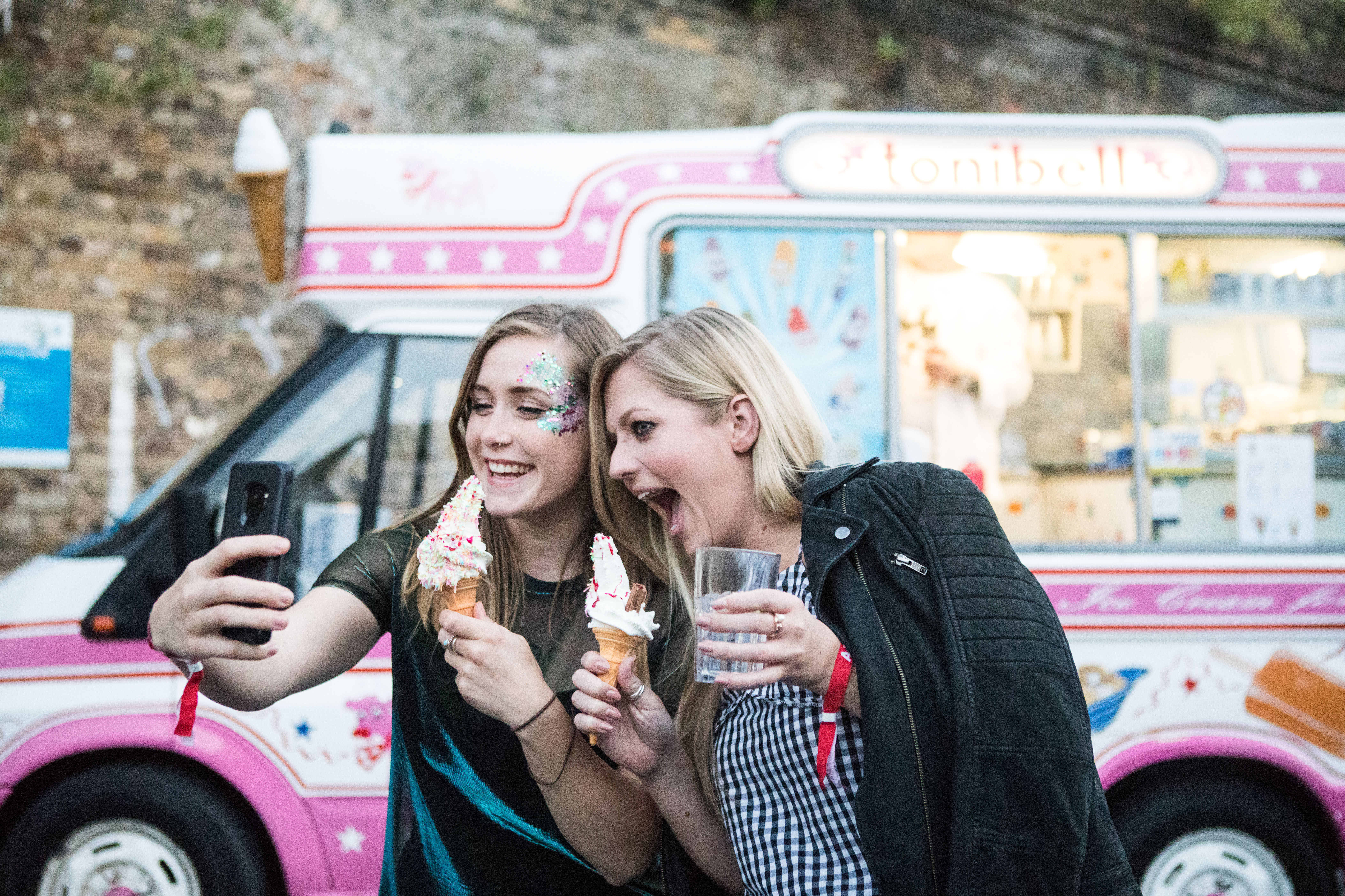 Attendees enjoying ice cream at Peckham Springs venue, capturing a fun event moment.