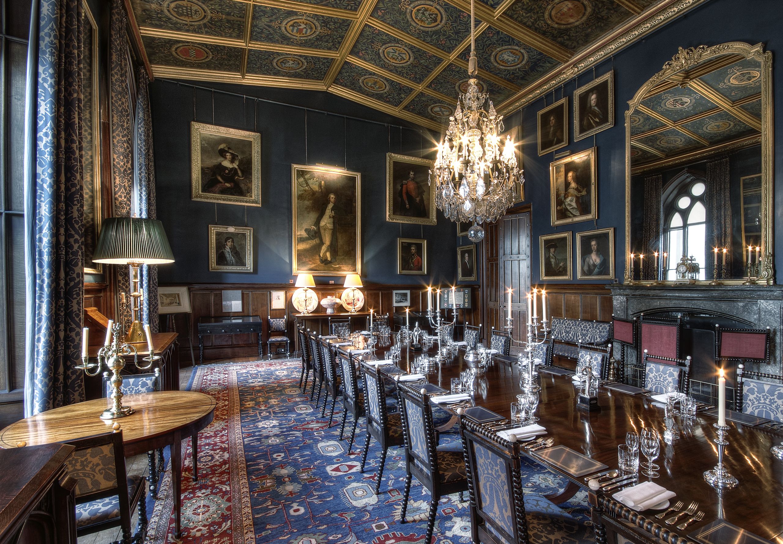 Elegant banquet hall at Eastnor Castle, perfect for corporate events and gatherings.