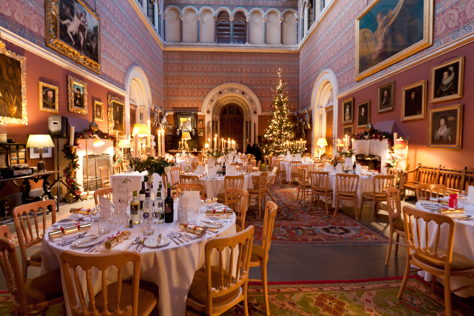 Elegant event space at Eastnor Castle, perfect for formal gatherings and celebrations.