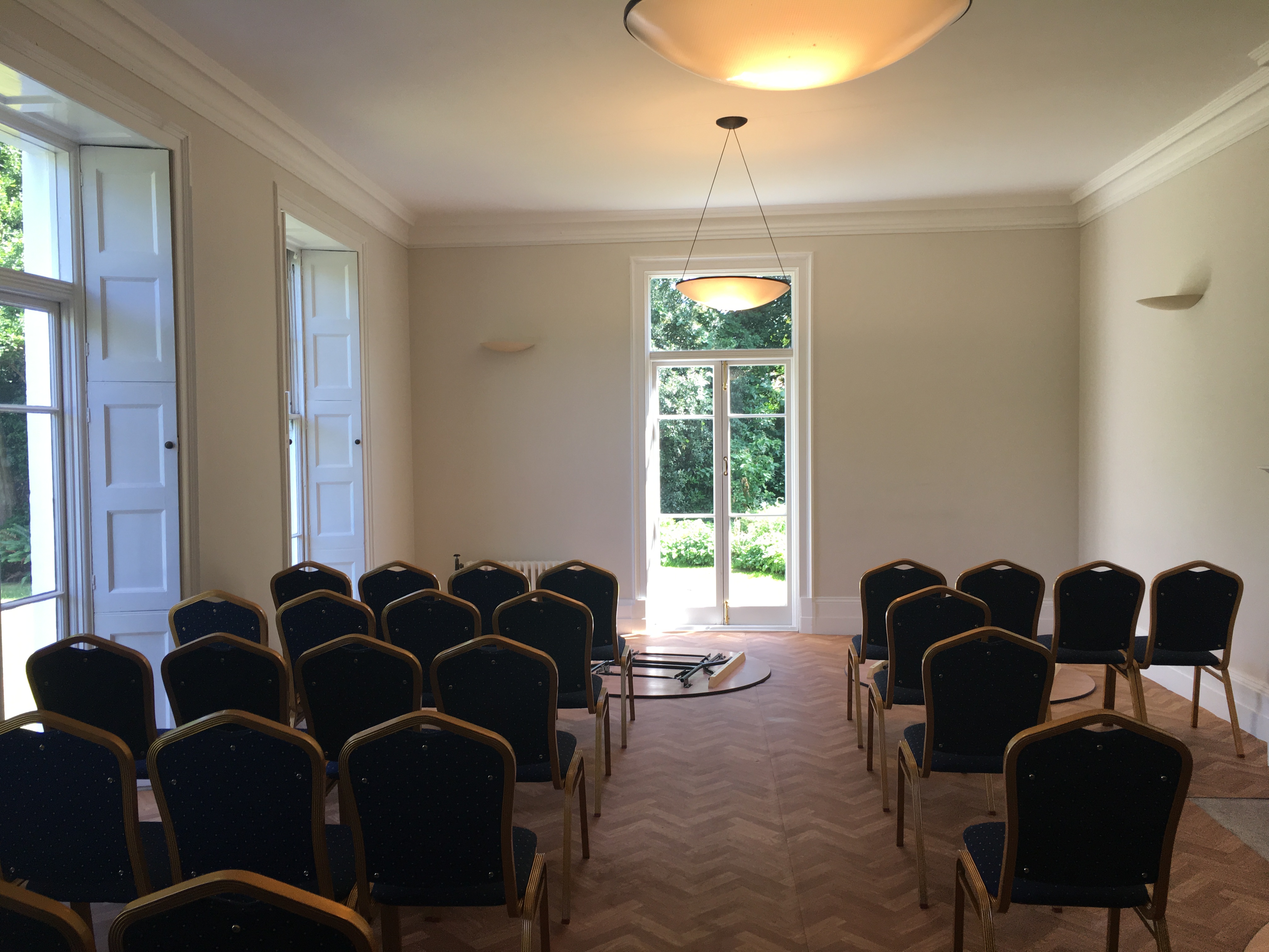 Thomas Wright room in BELL HOUSE, bright meeting space for workshops and presentations.