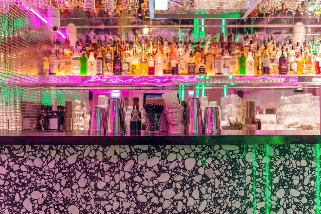 Vibrant bar setup at Tonight Josephine Waterloo for networking events and social gatherings.