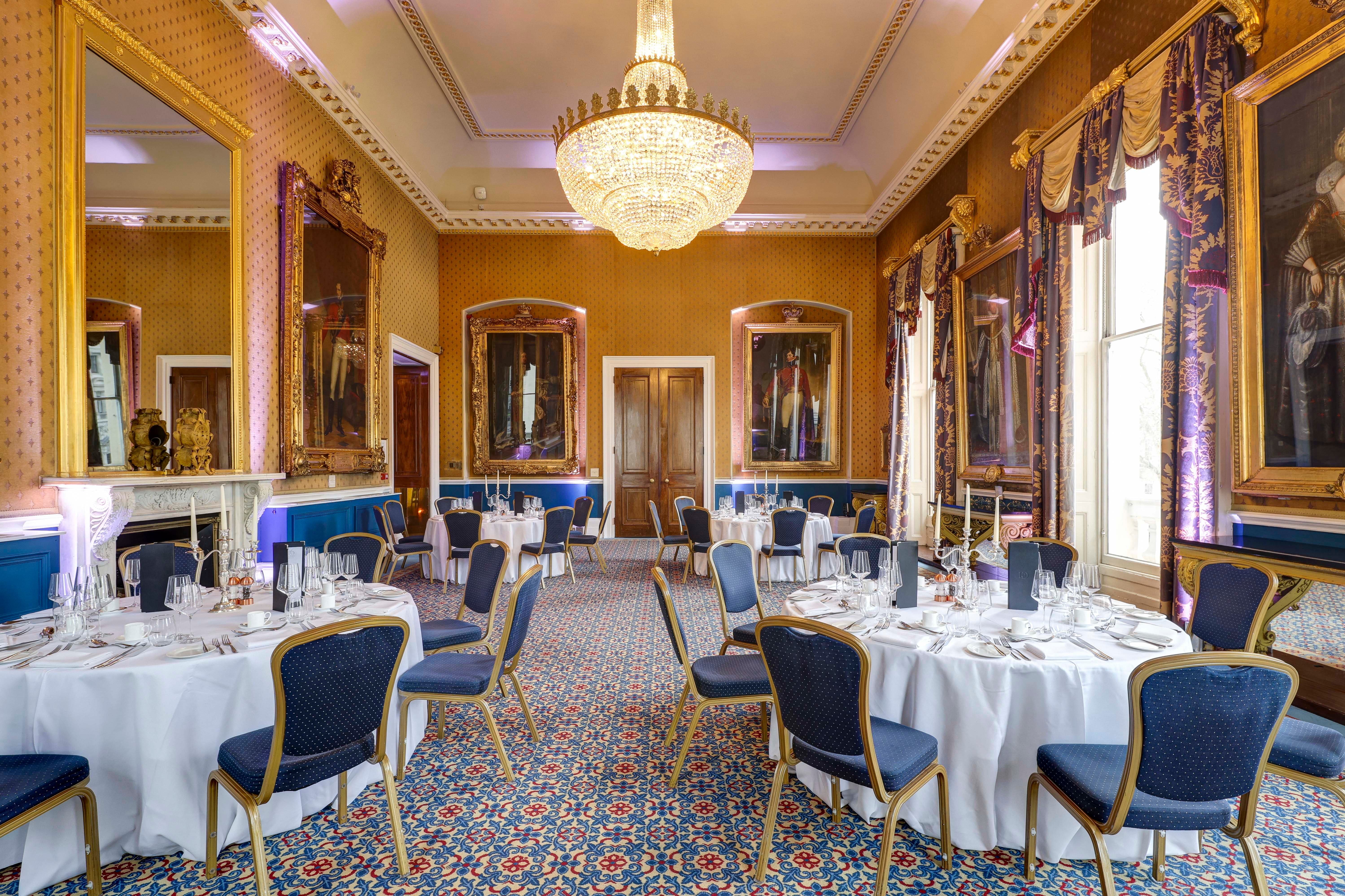 Waterloo Room at 116 Pall Mall, featuring grand ballroom architecture for corporate gala dinners.