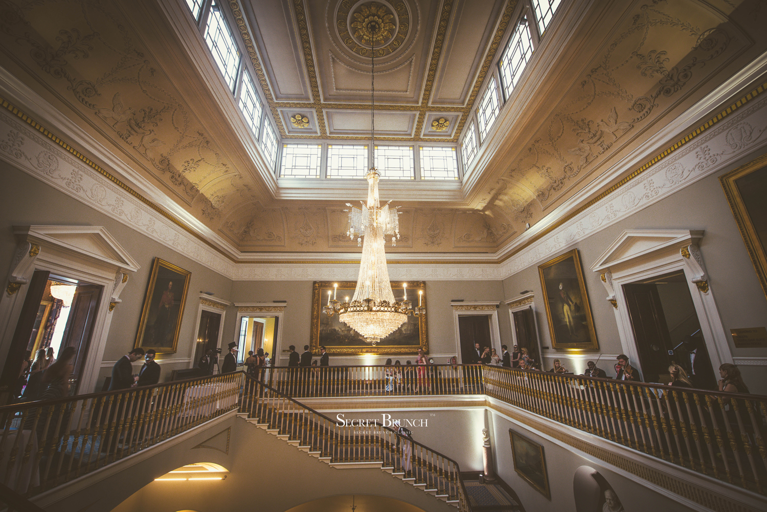 Elegant venue at Waterloo, featuring a grand chandelier for upscale events and weddings.