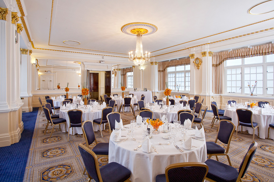 Elegant banquet room at Burton, 116 Pall Mall, ideal for corporate events and weddings.