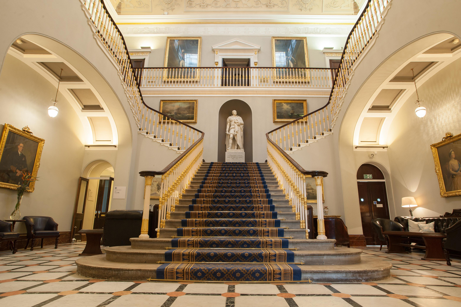 Elegant staircase at St James Rooms, 116 Pall Mall, ideal for upscale receptions and events.