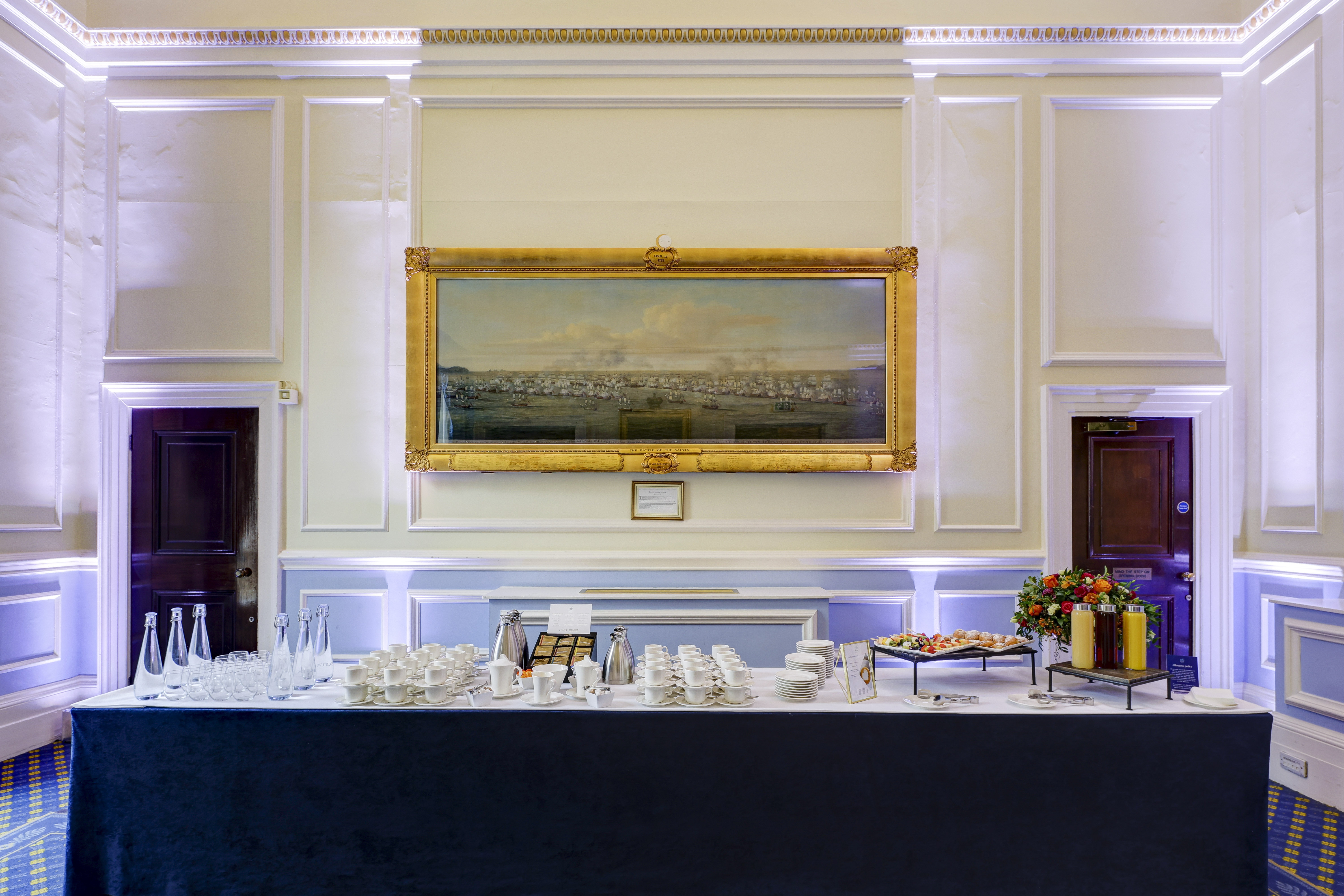 Elegant refreshment station at St James Rooms, 116 Pall Mall for meetings and events.