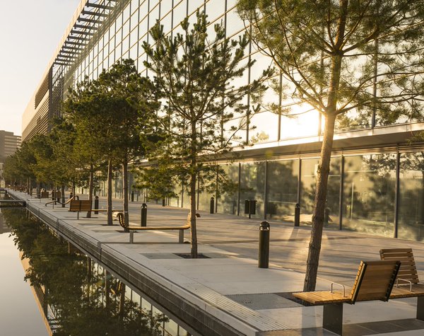 Modern venue at Millennium Point with glass facades, ideal for events and networking.