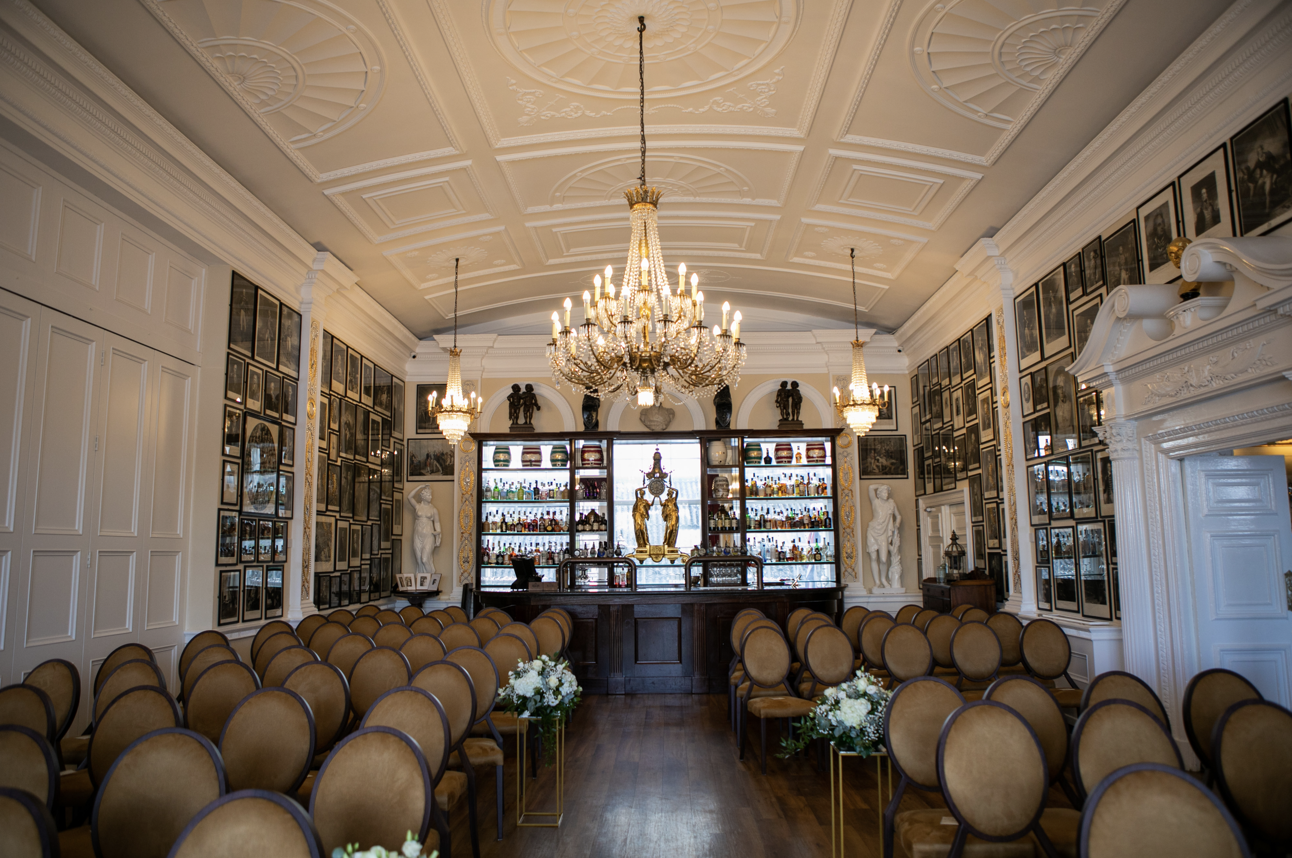 Elegant Nelson Room at Trafalgar Tavern, perfect for upscale events and gatherings.