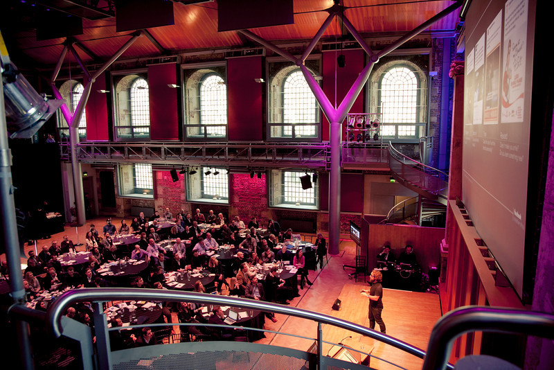 Jerwood Hall LSO St Luke's dinner event industrial chic