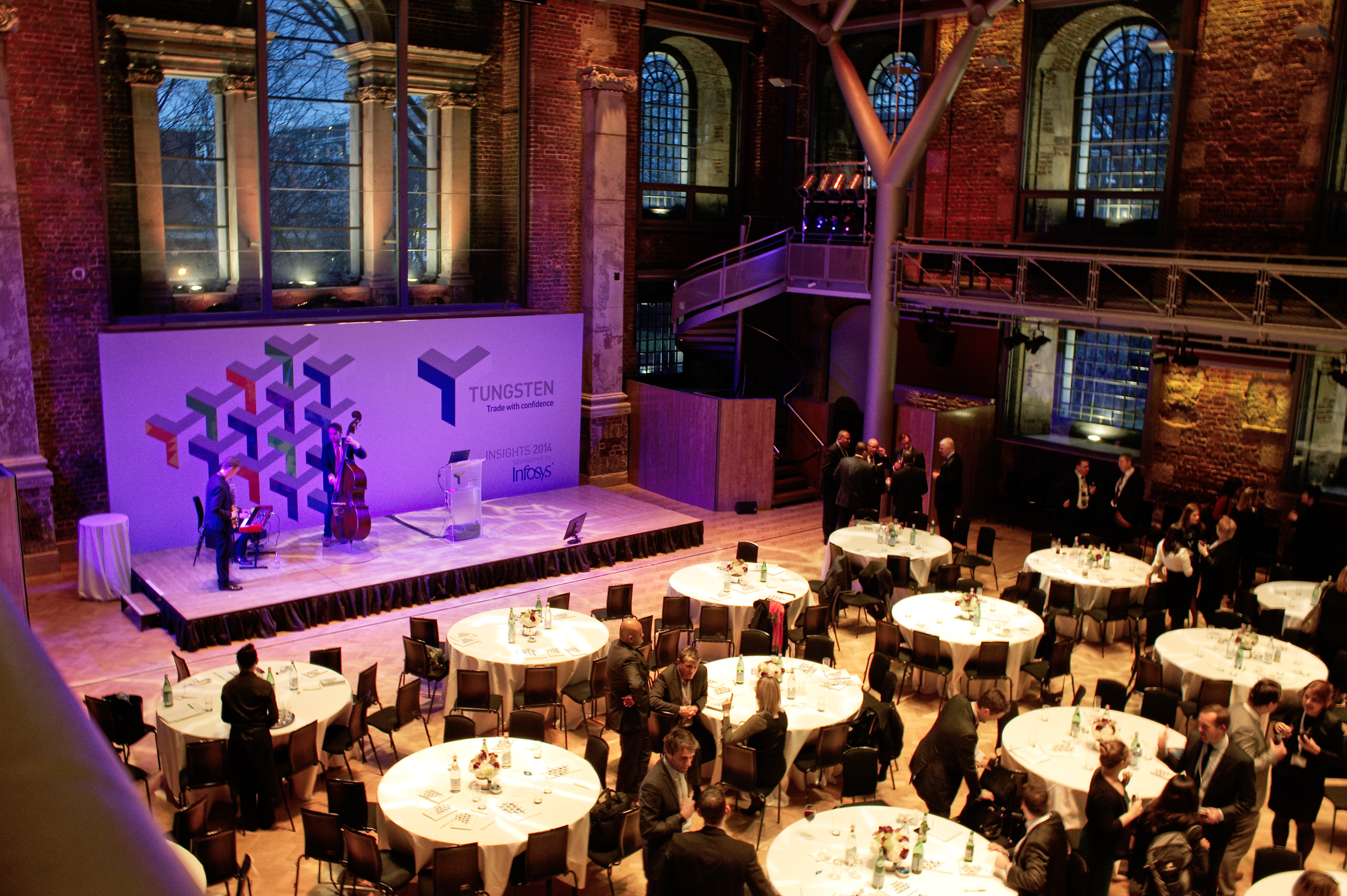 Jerwood Hall corporate gala stage lighting networking event