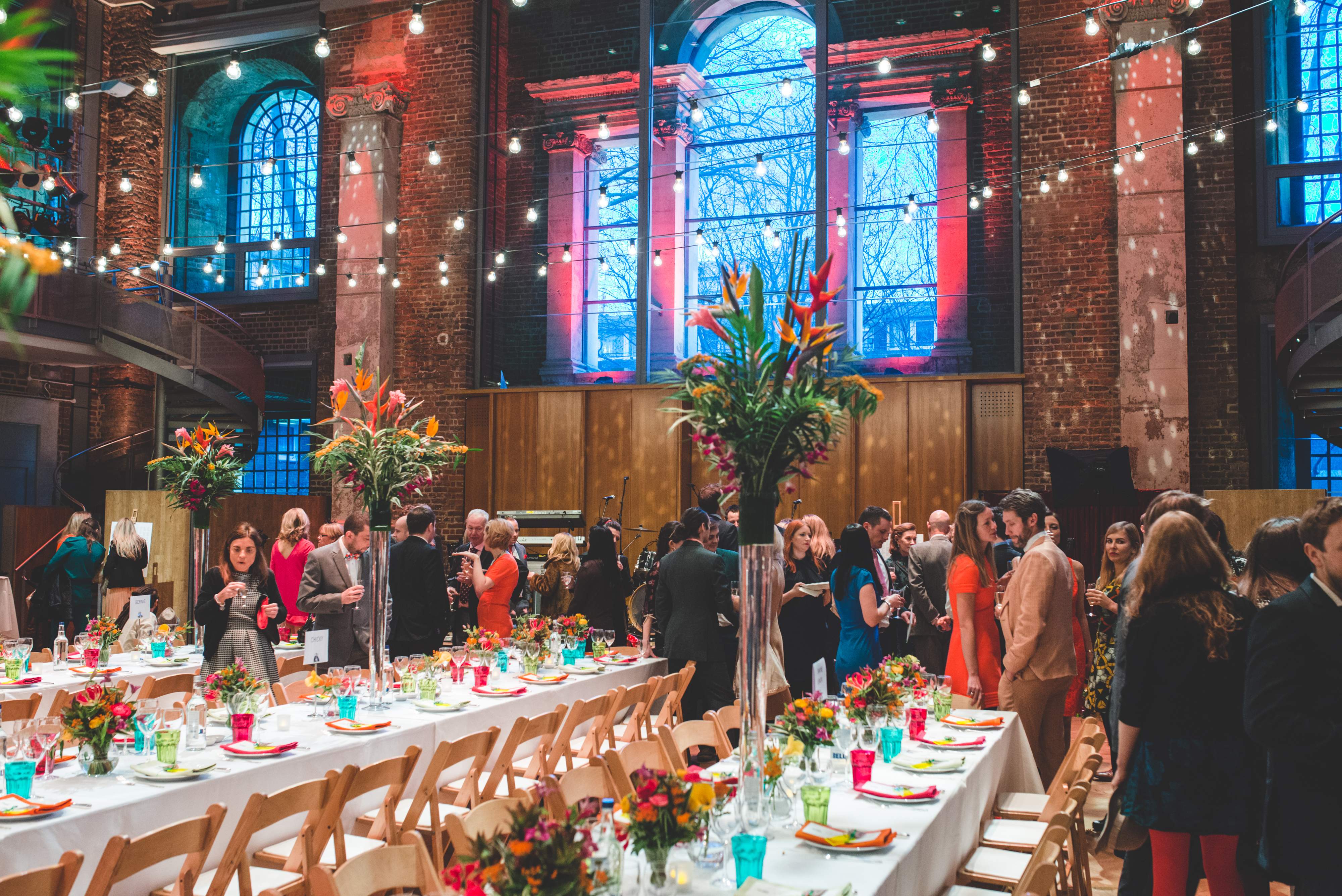 Jerwood Hall gala wedding industrial chic florals
