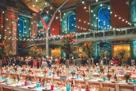 Jerwood Hall gala, floral banquet, event lighting